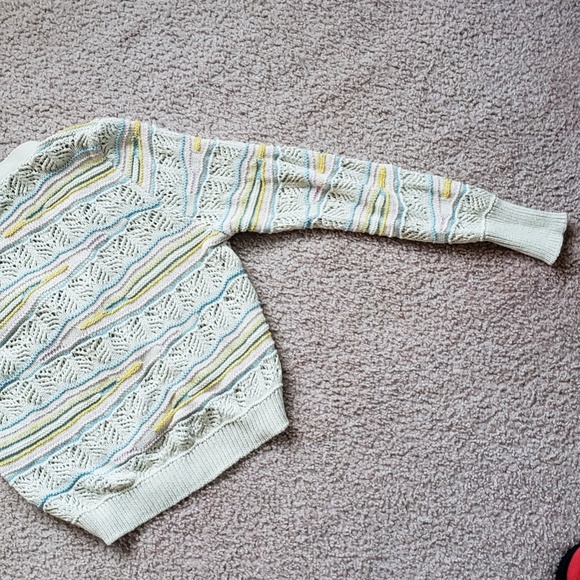 NWT Zara Adorable Knit Pointelle Cardigan Jacket Sweater Pastel and Cutouts - Picture 5 of 16